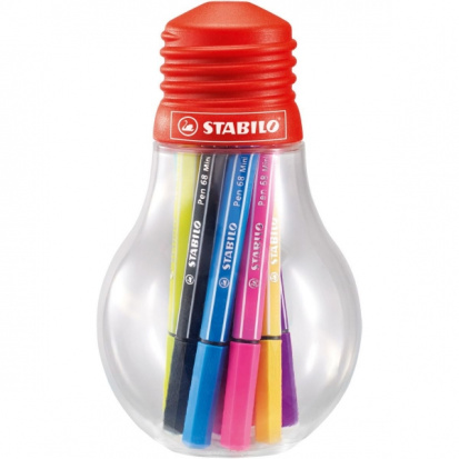 Набор профессиональных фломастеров "Pen 68" MINI 12 цветов, в пластиковой лампочке