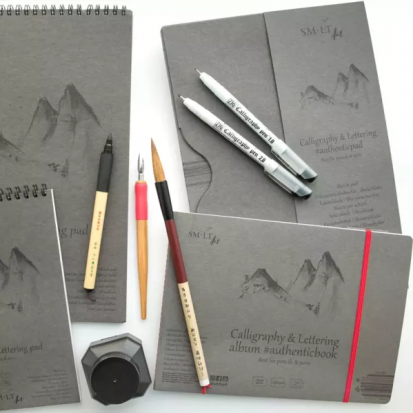 Альбом "Authentic Calligraphy & Lettering" 100 г/м2 A4 50л белый склейка в папке