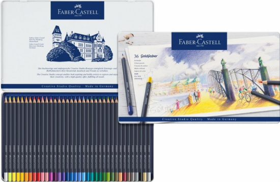 Цветные карандаши Faber-Castell "Goldfaber", в металлической коробке, 36 шт