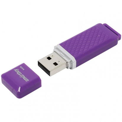 Память Smart Buy "Quartz" 64GB, USB 2.0 Flash Drive, фиолетовый