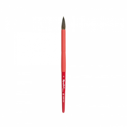 Кисть "Aqua Red round", соболь-микс круглая, обойма soft-touch, ручка короткая красная №8