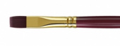 Кисть художественная "Вернисаж", синтетика бордовая, плоская, длинная ручка №6