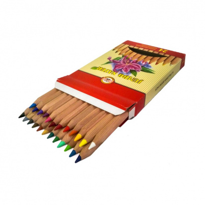 Карандаши цветные утолщенные "Jumbo natur", 24 цвета, 5,6мм, некрашеный корпус