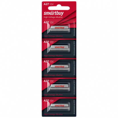 Батарейка SmartBuy MN27 (27A) 12V алкалиновая, BC5 (в упак. 5бат.)