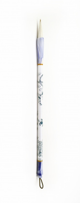 Кисть для каллиграфии с бело-голубым рисунком №8 (Смешанная)