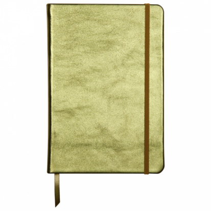 Записная книжка A5 72л., кожа, "Cuiris. Green", 90г/м2, на резинке, ляссе, карман