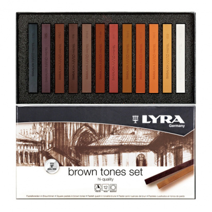 Профессиональная сухая пастель 12 оттенков (коричневые оттенки) sela Профессиональная сухая пастель 12 оттенков (коричневые оттенки) sela