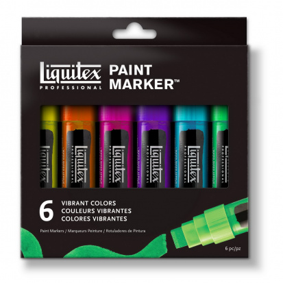 Набор акриловых маркеров "Paint marker", Wide Vibrant 15мм, 6цв