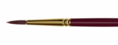 Кисть художественная "Вернисаж", синтетика бордовая, круглая, длинная ручка №16