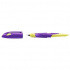 Перьевая ручка "EasyBirdy", корпус желтый/фиолетовый, синий картридж, для правшей sela