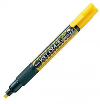 Маркер на водной основе Wet Erase Marker (двусторонний пишущий узел), желтый, 2 мм/ 4.0 мм