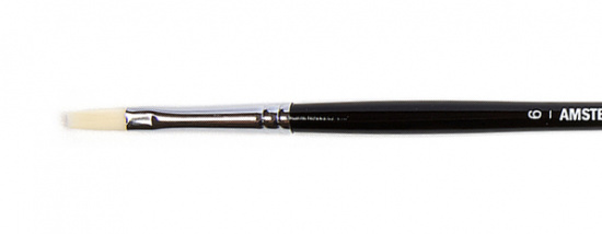Кисть для акрила "Amsterdam 352L" жесткая синтетика плоская удлиненная, ручка длинная №6