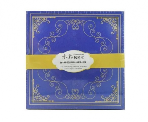 Скетчбук-гармошка для акв, 300 г/м2, А6 (до 140х14см), 50% хлопок, среднезернистая