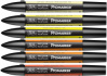 Набор художественных маркеров "Pro", 6 цветов, жёлто-оранжевые оттенки