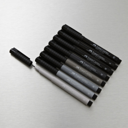 Набор капиллярных ручек Pitt brush "Оттенки серого", 6 цв. sela25