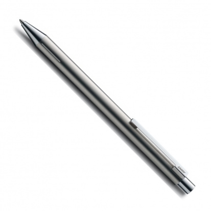 Ручка шариковая Лами 240 "Econ", Полированная сталь, M16, черный стержень, толщина линии 1мм