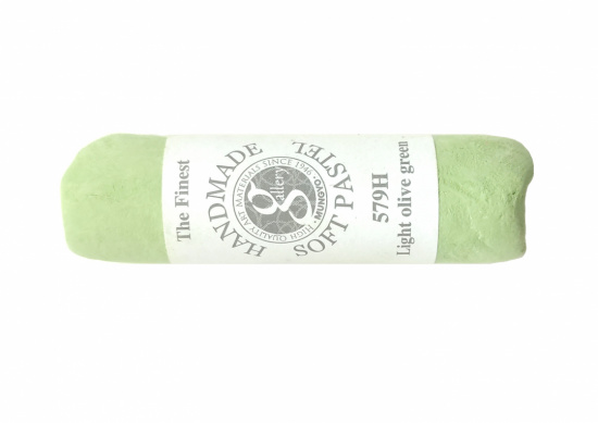 Пастель сухая мягкая круглая ручной работы №579, светло-оливково-зеленый