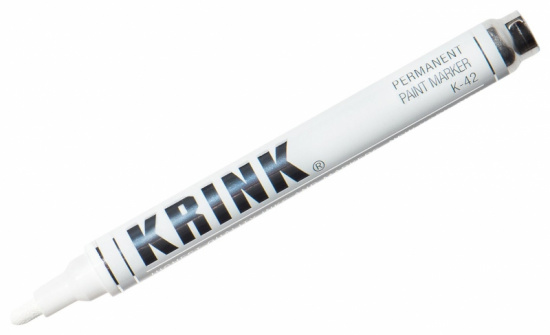Маркер перманентный Krink "K-42", круглый, 2-4мм, Белый