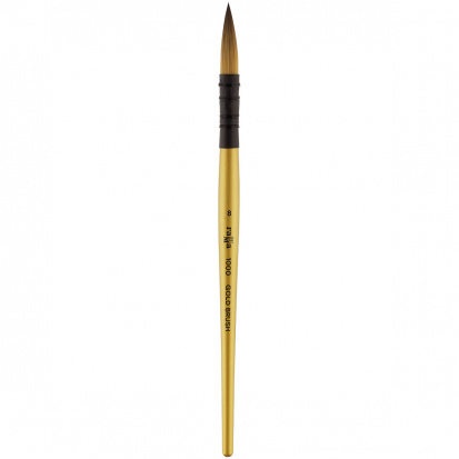 Кисть художественная синтетика Гамма "GOLD BRUSH", круглая №8, французское крепление, кор. ручка