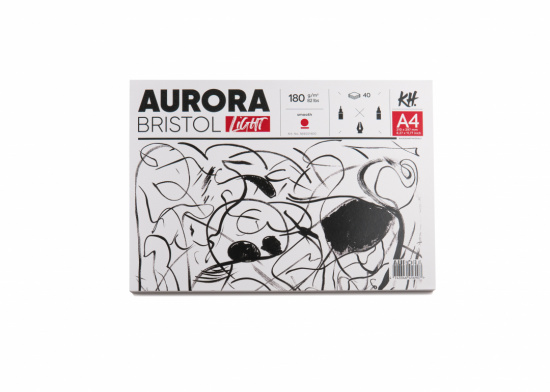 Альбом-склейка для графики Aurora Bristol А4 40 листов, 180 г/м²  гладкий, альбомная ориентация