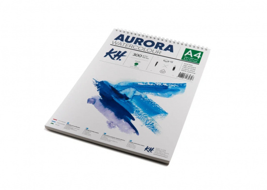 Альбом для акварели на спирали Aurora Rough А4 12 л 300 г/м² 100% целлюлоза