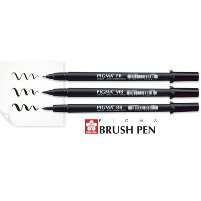 Набор капиллярных ручек "Brush Pen", 3шт sela