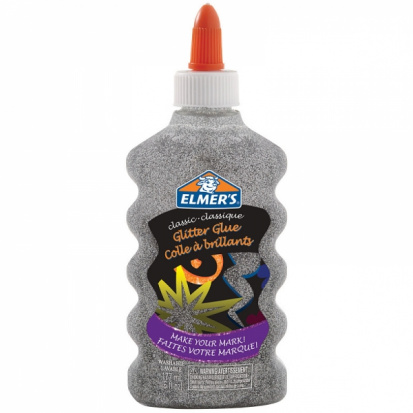 Клей канцелярский с блестками "Glitter Glue", 177мл, для слаймов, серебряный Клей канцелярский с блестками "Glitter Glue", 177мл, для слаймов, серебряный