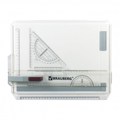 Доска чертежная А4, 370х295 мм, с рейсшиной и треугольником