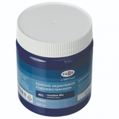 Краска акриловая художественная "Студия", 500мл, банка, голубая ФЦ