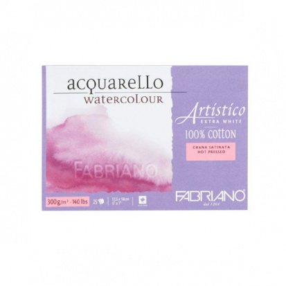 Блок для акварели "Artistico Extra White" 300гм2 12,5x18см Satin \ Hot pressed 25л