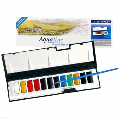 Набор акварельных красок в кюветах Daler Rowney "Aquafine", 12шт