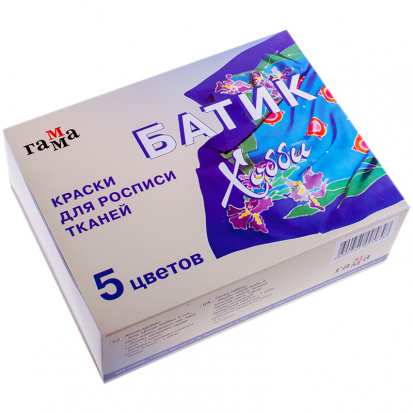 Краски по ткани "Батик-хобби" ,05 цветов, 70мл, картон