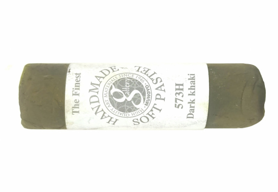 Пастель сухая мягкая круглая ручной работы №573, темный хаки