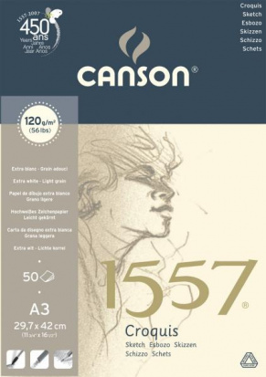 УЦЕНКА Альбом для графики 1557 120г/м.кв 29.7*42см 50л Малое зерно склейка по короткой стороне