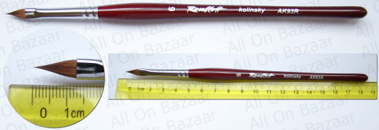 Кисть колонок лепесток короткая ручка "AK93R" №6 для дизайна ногтей