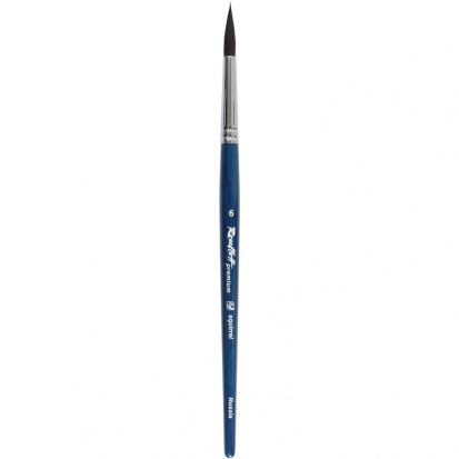 Кисть белка круглая Premium, удлиненная выставка, короткая синяя ручка, №6