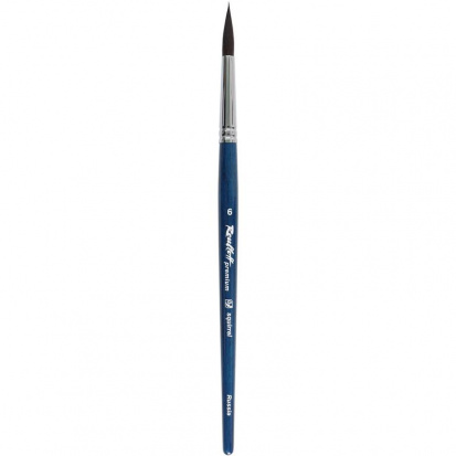 Кисть белка круглая Premium, удлиненная выставка, короткая синяя ручка, №6