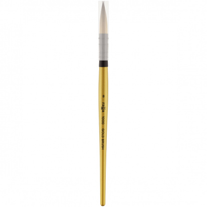 Кисть художественная синтетика Гамма "GOLD BRUSH", круглая №8, французское крепление, кор. ручка