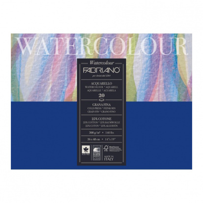 Блок для акварели "Watercolour" 300г/м2 36x48см Grain fin \ Cold pressed 20л склейка по 4 сторонам