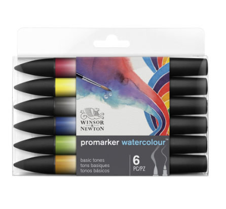 Набор акварельных маркеров "PROMARKER WATERCOLOUR" 6 базовых цветов 