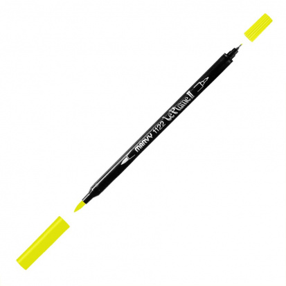 Маркер-кисть двусторонняя "Le Plume II", кисть и ручка 0,5мм, желто-зеленый sela25