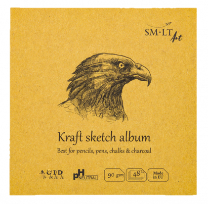 Альбом "Layflat Kraft", 90г/м2, 14х14см, 48л, крафт бумага