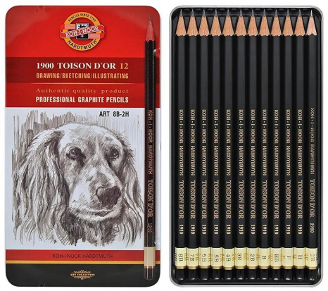 Набор графитовых карандашей 8В-2Н, 12 шт. 8В-2Н