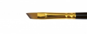Кисть синтетика (имитация колонка) скошенная, короткая ручка "1S65" №7, для масла, акрила, гуаши