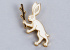 Значок эмалированный, Заяц
