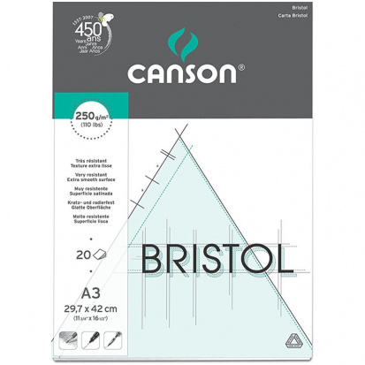 УЦЕНКА Альбом для графики Bristol 250г/м.кв 29.7*42см 20л Гладкая склейка по короткой стороне