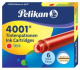 Картридж "Pelikan INK 4001", Brilliant Red чернила для ручек перьевых, 6шт