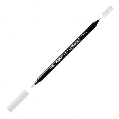 Маркер-кисть двусторонняя "Le Plume II", кисть и ручка 0,5мм, серебристо серый sela25