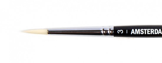 Кисть для акрила "Amsterdam 351" жесткая синтетика круглая, ручка короткая №3