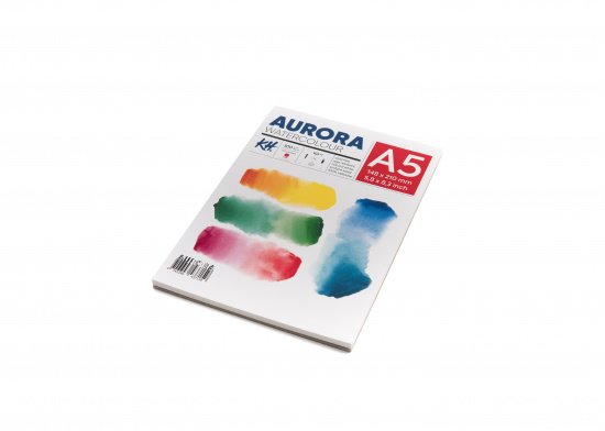 Альбом-склейка для акварели Aurora Hot А5 12 л 300 г/м² 100% целлюлоза sela25